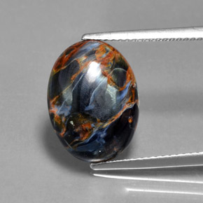 5.42캐럿 천연 멀티컬러 피터사이트, 타원형 컷, 15.1×11.4 mm, 불투명체