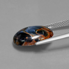 5.42캐럿 천연 멀티컬러 피터사이트, 타원형 컷, 15.1×11.4 mm, 불투명체