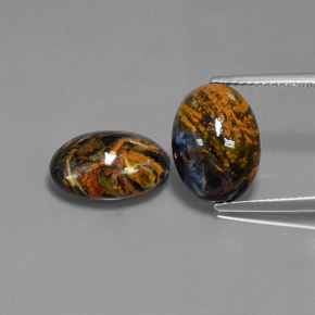 캐럿 천연 다색 피터사이트 보석, 타원형 컷, 불투명체