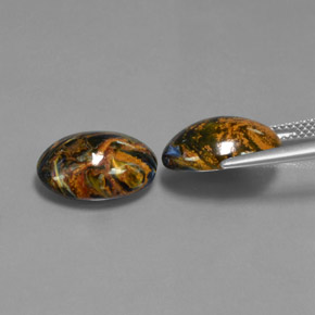 캐럿 천연 다색 피터사이트 보석, 타원형 컷, 불투명체