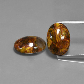 캐럿 천연 다색 피터사이트 보석, 타원형 컷, 불투명체