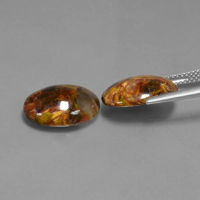 캐럿 천연 다색 피터사이트 보석, 타원형 컷, 불투명체