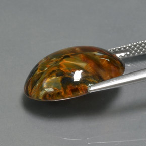 7.00캐럿 천연 다색 피터사이트, 타원형 컷, 불투명체