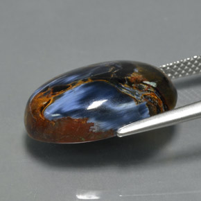 10.35캐럿 천연 멀티컬러 피터사이트, 타원형 컷, 17.9×13.2 mm, 불투명체