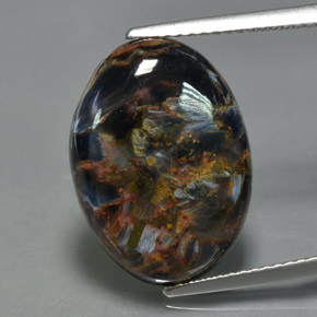 8.29캐럿 천연 멀티컬러 피터사이트, 타원형 컷, 18×13.1 mm, 불투명체