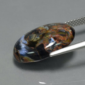 8.29캐럿 천연 멀티컬러 피터사이트, 타원형 컷, 18×13.1 mm, 불투명체