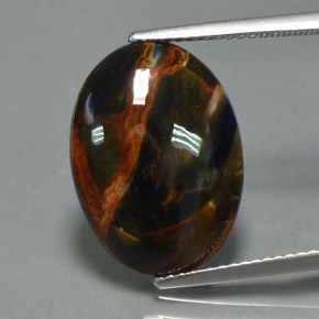 6.70캐럿 천연 멀티컬러 피터사이트, 타원형 컷, 17.8×13 mm, 불투명체