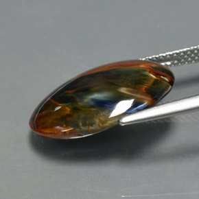 6.70캐럿 천연 멀티컬러 피터사이트, 타원형 컷, 17.8×13 mm, 불투명체