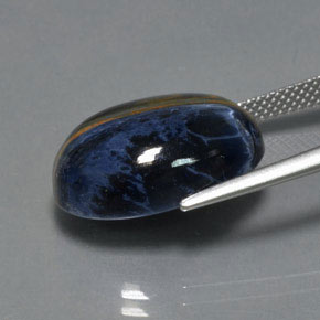 12.27캐럿 천연 멀티컬러 피터사이트, 타원형 컷, 18.1×13.2 mm, 불투명체