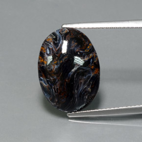 7.09캐럿 천연 멀티컬러 피터사이트, 타원형 컷, 17.5×12.8 mm, 불투명체