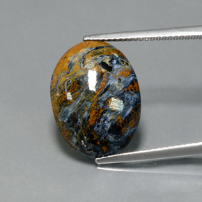 7.33캐럿 천연 멀티컬러 피터사이트, 타원형 컷, 17.6×13.1 mm, 불투명체