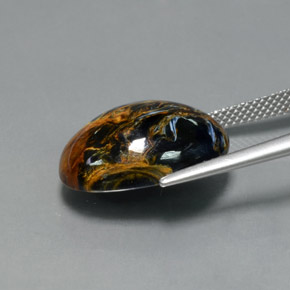 11.81캐럿 천연 멀티컬러 피터사이트, 타원형 컷, 17.9×13.2 mm, 불투명체