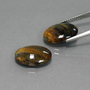 캐럿 천연 다색 피터사이트 보석, 타원형 컷, 불투명체