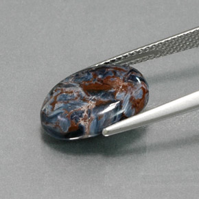 4.49캐럿 천연 다색 피터사이트, 타원형 컷, 불투명체