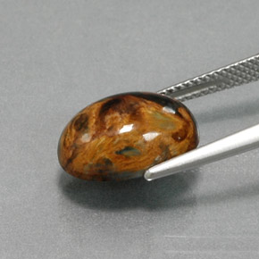 5.08캐럿 천연 다색 피터사이트, 타원형 컷, 불투명체