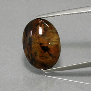 4.18캐럿 천연 멀티컬러 피터사이트, 타원형 컷, 13.8×10.1 mm, 불투명체