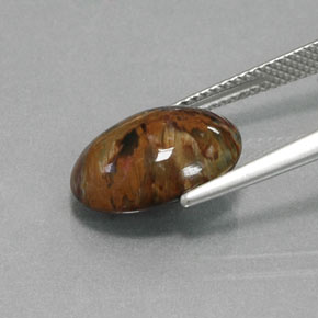 4.18캐럿 천연 멀티컬러 피터사이트, 타원형 컷, 13.8×10.1 mm, 불투명체