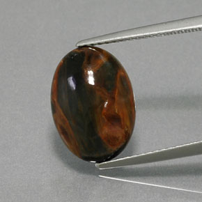 4.54캐럿 천연 멀티컬러 피터사이트, 타원형 컷, 14×10.1 mm, 불투명체