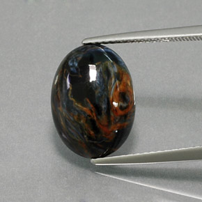 5.20캐럿 천연 멀티컬러 피터사이트, 타원형 컷, 13.8×10.2 mm, 불투명체