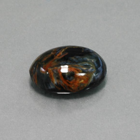 5.20캐럿 천연 멀티컬러 피터사이트, 타원형 컷, 13.8×10.2 mm, 불투명체