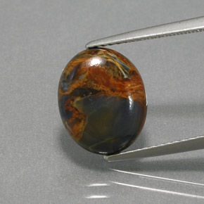 3.60캐럿 천연 멀티컬러 피터사이트, 타원형 컷, 12.3×10.1 mm, 불투명체