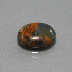 3.60캐럿 천연 멀티컬러 피터사이트, 타원형 컷, 12.3×10.1 mm, 불투명체