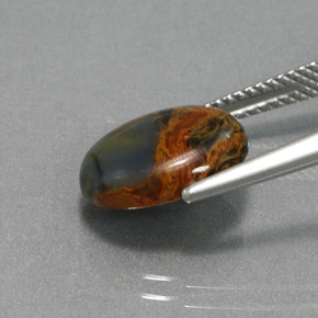 3.60캐럿 천연 멀티컬러 피터사이트, 타원형 컷, 12.3×10.1 mm, 불투명체