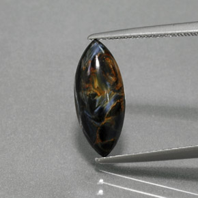 2.26캐럿 천연 멀티컬러 피터사이트, 마퀴즈, 14.9×6.4 mm, 불투명체