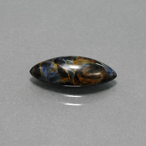 2.26캐럿 천연 멀티컬러 피터사이트, 마퀴즈, 14.9×6.4 mm, 불투명체