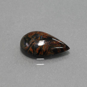 2.14캐럿 천연 멀티컬러 피터사이트, 배 모양, 13.1×8.4 mm, 불투명체