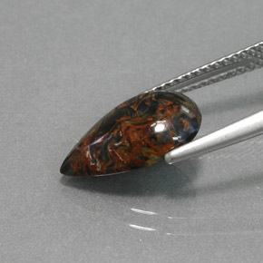 2.14캐럿 천연 멀티컬러 피터사이트, 배 모양, 13.1×8.4 mm, 불투명체