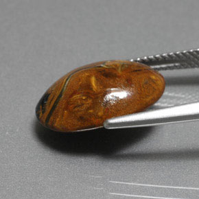 6.36캐럿 천연 다색 피터사이트, 타원형 컷, 불투명체