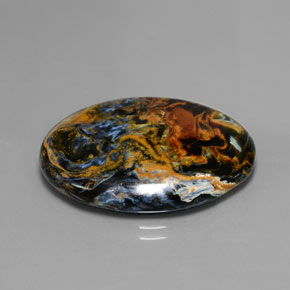 24.42캐럿 천연 멀티컬러 피터사이트, 타원형 컷, 28.8×21.4 mm, 불투명체