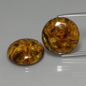 캐럿 천연 멀티컬러 피터사이트 보석, 라운드 컷, 18.12 mm, 불투명체