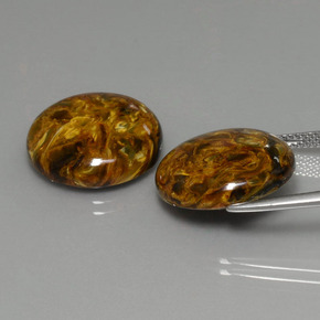 캐럿 천연 멀티컬러 피터사이트 보석, 라운드 컷, 18.12 mm, 불투명체