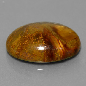 12.64캐럿 천연 멀티컬러 피터사이트, 타원형 컷, 19.8×15.1 mm, 불투명체
