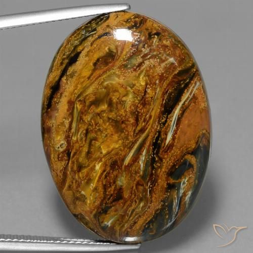 34.44ct 자연스러운 다색 피터사이트, 타원형, 불투명체