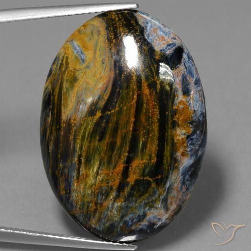 28.27ct 자연스러운 다색 피터사이트, 타원형, 불투명체