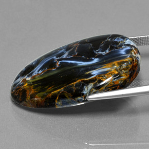 30.52캐럿 천연 멀티컬러 피터사이트, 배 모양, 30.8×20.9 mm, 불투명체