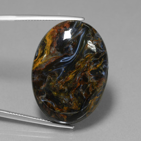 41.01캐럿 천연 멀티컬러 피터사이트, 타원형 컷, 30.2×22.2 mm, 불투명체