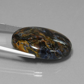 41.01캐럿 천연 멀티컬러 피터사이트, 타원형 컷, 30.2×22.2 mm, 불투명체