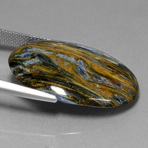 26.41캐럿 천연 다색 피터사이트, 타원형 컷, 불투명체