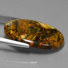 25.72캐럿 천연 멀티컬러 피터사이트, 타원형 컷, 29.9×22.2 mm, 불투명체