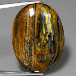 26.71캐럿 천연 멀티컬러 피터사이트, 타원형 컷, 29.9×22.2 mm, 불투명체