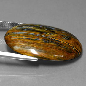 26.71캐럿 천연 멀티컬러 피터사이트, 타원형 컷, 29.9×22.2 mm, 불투명체