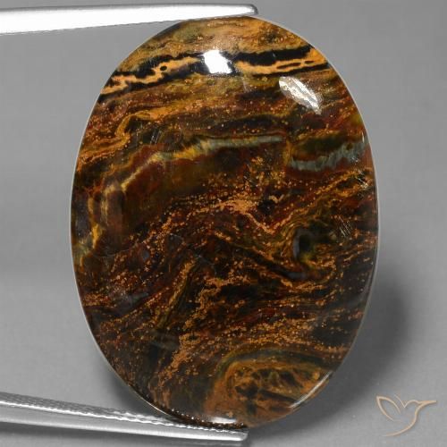 21.92ct 자연스러운 다색 피터사이트, 타원형, 불투명체