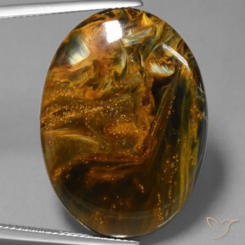 28.36ct 자연스러운 다색 피터사이트, 타원형, 불투명체