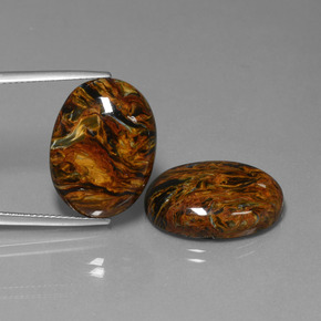26.37캐럿 천연 멀티컬러 피터사이트 보석, 타원형 컷, 19.9×14.8 mm, 불투명체