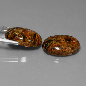 26.37캐럿 천연 멀티컬러 피터사이트 보석, 타원형 컷, 19.9×14.8 mm, 불투명체