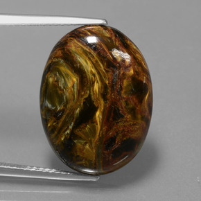 12.81캐럿 천연 멀티컬러 피터사이트, 타원형 컷, 20.2×15.2 mm, 불투명체